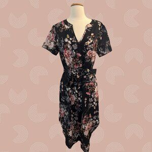 SHEIN Classic Women's Floral Printed Notched Collar Dress –